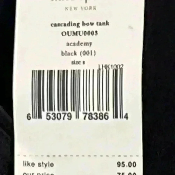 NWT KATE SPADE BLACK CASCADING BOW TANK TOP SIZE S - Picture 11 of 11